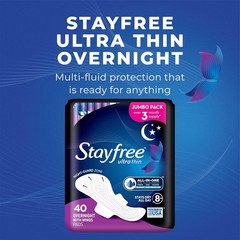All-in-One Ultra Thin Overnight Pads for Women – 120 Count Pack, Leak Protection