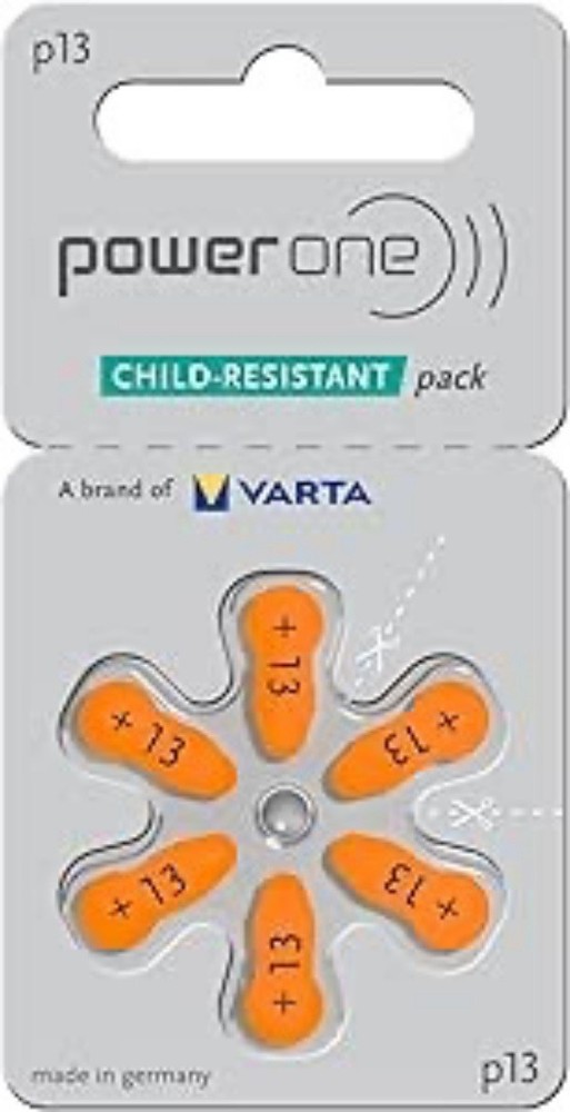 LOT OF 17 Packs (6/Pack, 103 Total) Varta Powerone P13 Hearing Aid Batteries