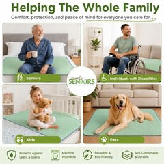 Washable Waterproof Bed Pads 34″x36″ – 4 Pack Incontinence & Pee Pads