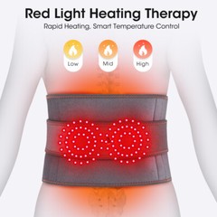 Electric Dual Infrared Light Heat Back Massager Waist Brace Lumbar Support Belt