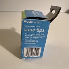 CVS Cane Tips 3/4” Inch Reinforced Rubber Black Cane Tips New In Box