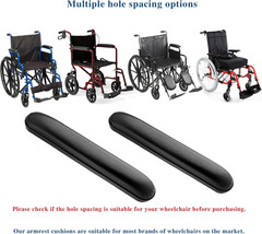 Full Length Padded Armrest Black 13-7/8″ Long Wheelchair and Transport Chair …