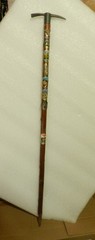 Vintage German Ice Pick Walking Stick Cane (Wanderstock) w/ Badges 32″ N86J