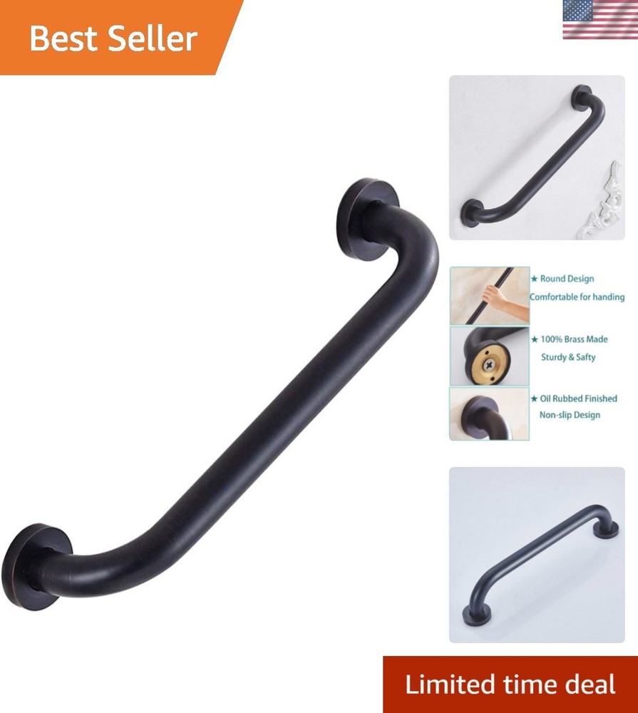Oil Rubbed Bronze Bathroom Shower Grab Bar, Home Care Bath Hardware 16 Inch