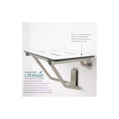 Folding Wall Mount Shower Seat Bench in White, ADA Compliant
