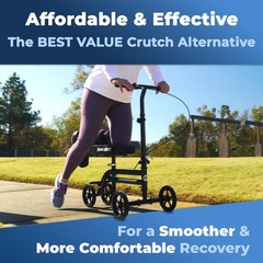 Economy KneeRover® Steerable Knee Scooter Black – Refurbished