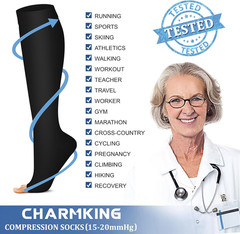 3 Pairs Open Toe Compression Socks for Women & Men Circulation 15-20
