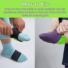 Arch Support Compression Sleeves, 3 Pairs, Cushioned Foot Relief Black/Green