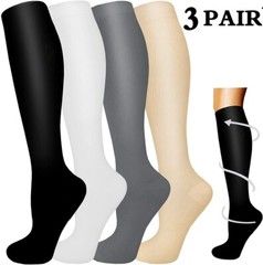 3 Pack Compression Socks (8-15mmHg) Moisture Wicking Support Stockings