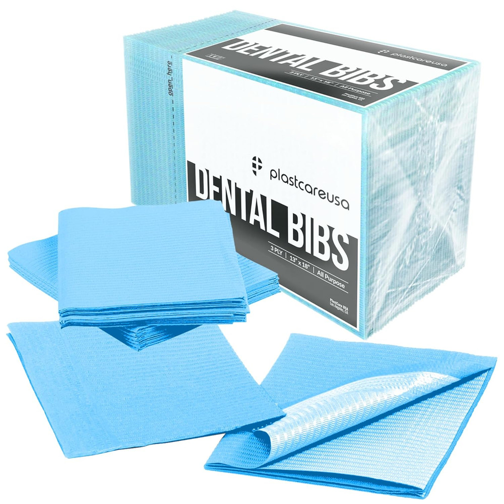Disposable Dental Bibs 13″X18″ – 3 Ply Waterproof Tattoo Bib Sheet for Patients