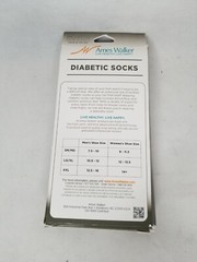 AMES WALKER 0mmHg CLOSED TOE BLACK Diabetic MENS Crew SOCKS Large/Xlarge Med1