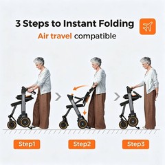 400W Paiseec Foldable Electric Wheelchair Intelligent All Terrain Rollator 300LB