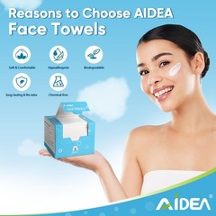 Aidea Face Towels Disposable-100Ct 2 Clean Facial Towelettes For Sensitive Skin