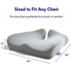 Cushion Lab Pressure Relief Seat Cushion Extra-Dense Memory Foam Office Green