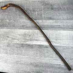 Natural Hardwood Walking Stick Cane Rustic Handcrafted Hiking Staff 34 Inch Bark