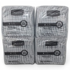 Depend Night Defense Adult Diapers Men Overnight Large Grey 56ct Disposable 4pk