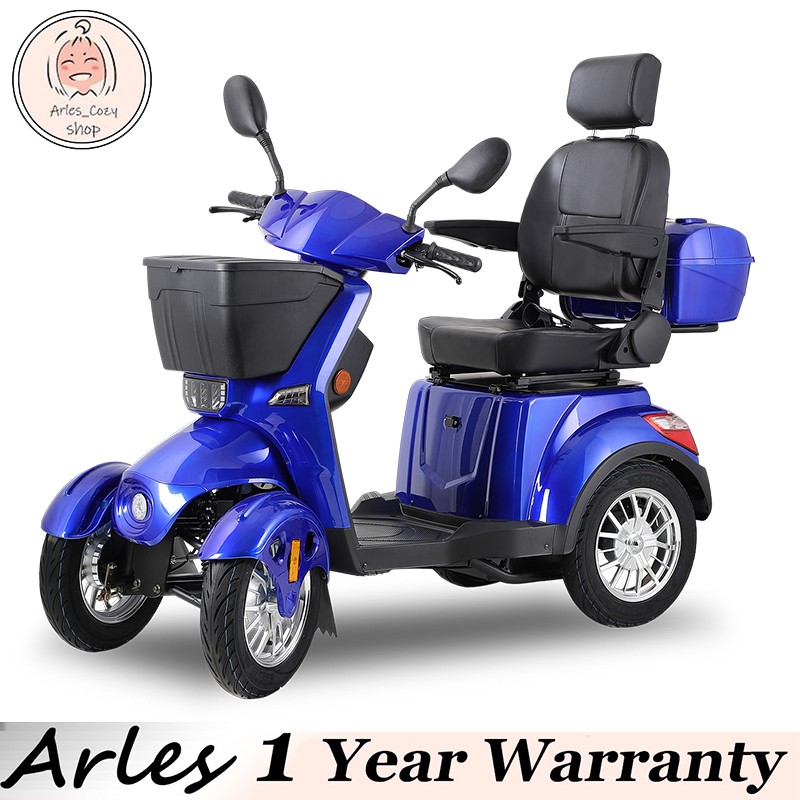 Heavy Duty 4-Wheel Mobility Scooters 31 Miles 3-Speed 800W 500lbs Capacity