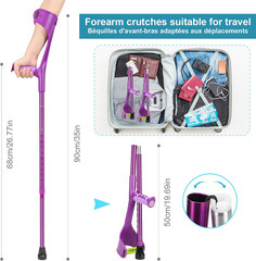 Folding Crutch (X1 Unit) Forearm Crutch Anti-Drop Cuff Reduces the Hassle of Pic