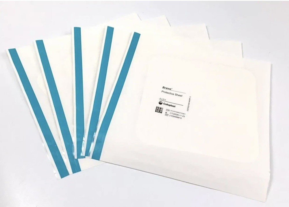 5 Coloplast 032155 Brava Skin Protective Sheets 6″ x 6″ Exp 2028/04, No Box