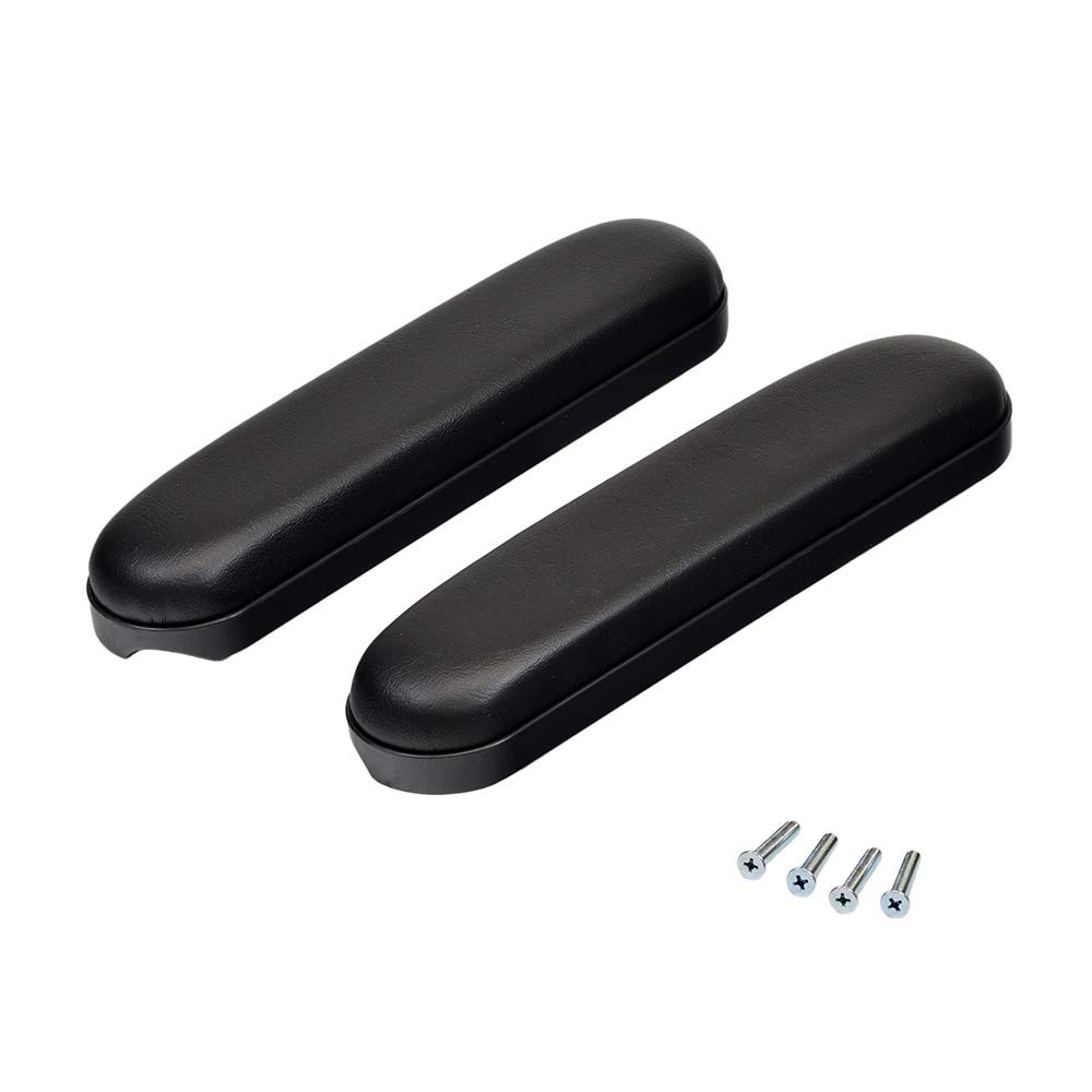 AlveyTech 10″ Desk Length Vinyl Armrest Pads for 1 Pair (Pack of 1), Black