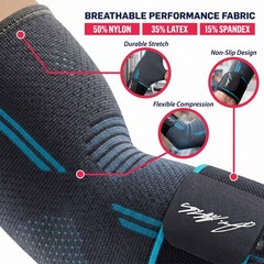 Elbow Compression Sleeve with Adjustable Strap – Breathable Arm Support Brace fo