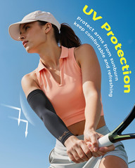 Copper-Infused Compression Arm Sleeve for Men & Women [Stronger Support
