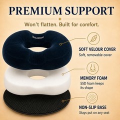 Sleepavo Donut Pillow for Tailbone Pain Relief Hemorrhoid Pillow & Donut Sea…