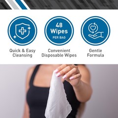 BodyMed Adult Disposable Incontinence Wipes, 48 Wipes/Pack – Pre-Moistened &