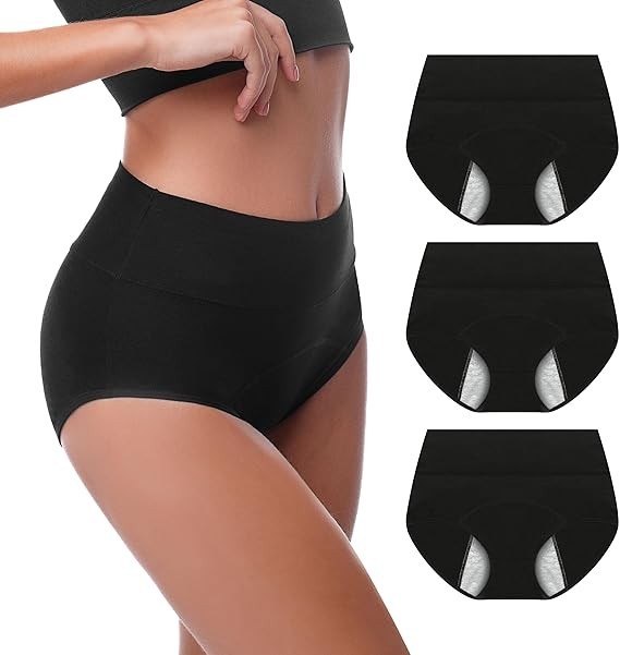 3 Pack High Absorbency Incontinence Underwear for Women Washable Leakproof Panti