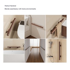 1-18.9 Inch Anti Slip Safety Shower Handle For Bathroom Walnut Color