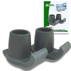 Walker Ski Glides Easy Use Universal Fit Accessories 2 Pack Gray