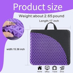 Gel Seat Cushion Set for Long Sitting Double Thick Office Desk Home Wheelchair