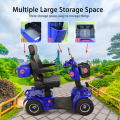 500W 48V/20AH Four Wheels Mobility Scooter for Senior & Adult 330lbs Capacity