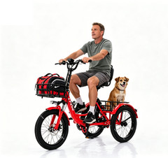 Adult electric tricycle, foldable,with a removable battery,350 W lightweight