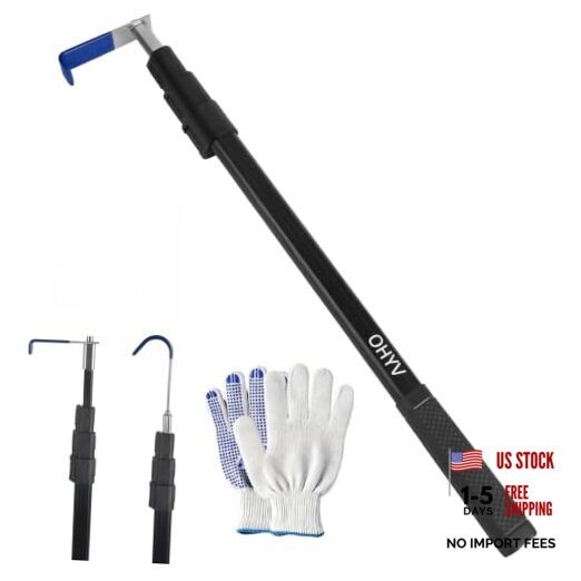 6FT Truck Cargo Grabber Telescoping Truck Bed Retriever Tool Multi-Use black