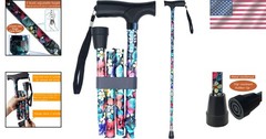Convenient Lightweight Walking Cane, Adjustable 33-37”, Non-Slip Tip for Safety