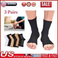 3 Pairs Foot & Ankle Brace Socks for Sprained Ankle Compression Sleeve Foot
