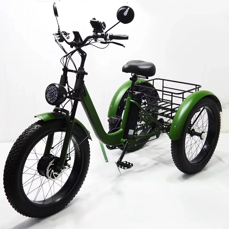 Folding 350W Adult Electric Tricycle, 3 Wheel E-Bike, Removable Battery, Basket