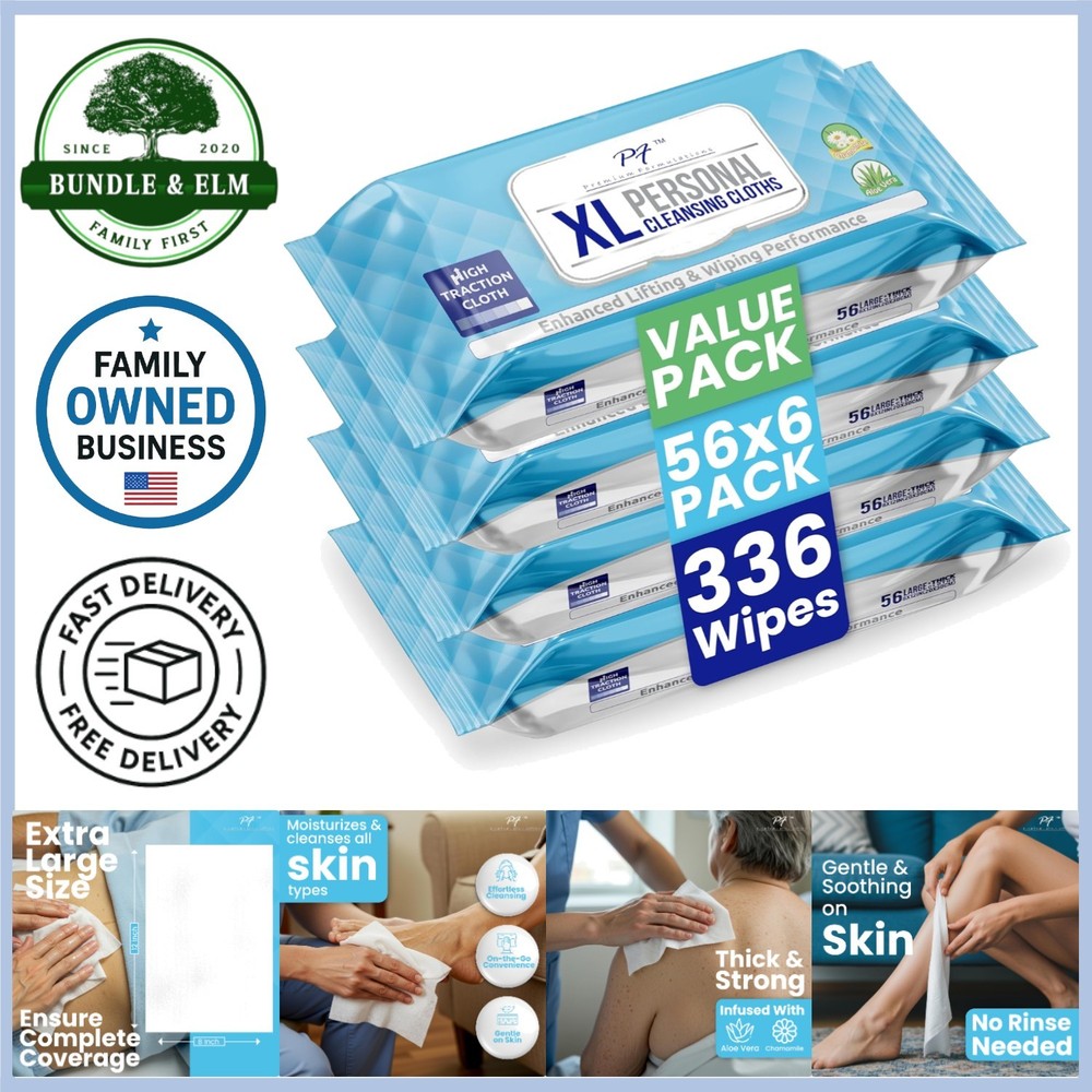 Adult Wipes Aloe Thick Large Disposable Personal Hygiene Cleaning Cloths