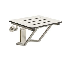 Stardrix 18″ x 16″ White Folding Shower Bench, Wall Mounted Bath Shower Seat