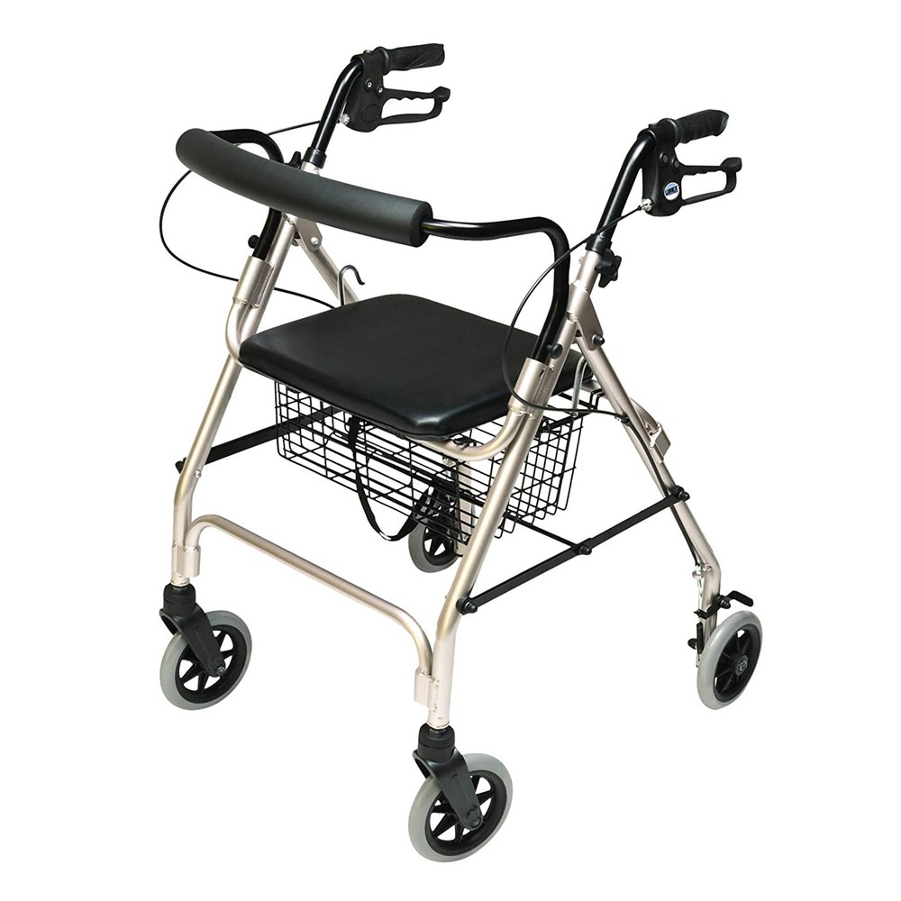 Graham Field Lumex Walkabout Rollator w/ Seat & 6″ Wheels, Champagne (Open Box)