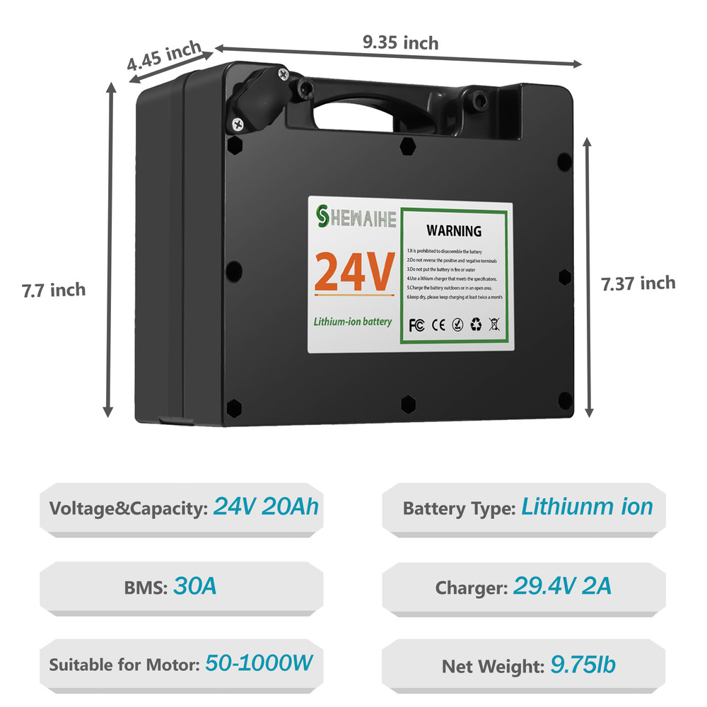 24Volt Wheelchair Lithium Battery 24V 20Ah 12Ah Wheelchair Battery with 30A BMS
