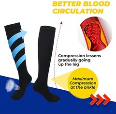 Extra Wide Plus Sized Compression Socks For Men & Women Wide Ankle & Calf S-4XL