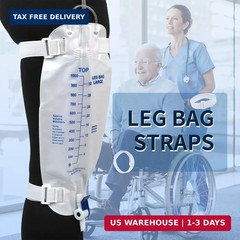 4 Packs Leg Bag Straps(White), Buckle-Type Hook and Loop Strap,Urine Drainage Ba