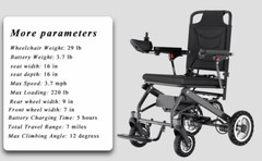 30lb Electric Wheelchair Folding Lightweight Portable Travel Mobility Powerchair