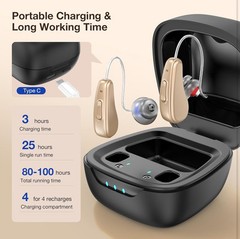 Hearing Aids Rechargeable with Noise Cancelling Hearing Amplifier with 5 Levels