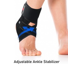 FOWRAES 2 Pack Ankle Brace With Side Stabilizers,Ankle Sprain Medium, Black