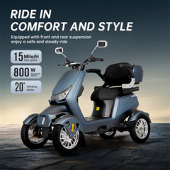 800W 4 Wheel Mobility Scooter 60V 20AH battery Motor for Adult Senior