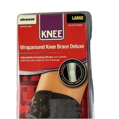 Mueller Sport Care Wraparound Knee Brace Deluxe Large Black Made in USA Advanced