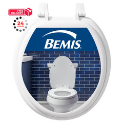 Bemis 400TTA Economy Durable Wood Toilet Seat, Made in USA, ROUND, White